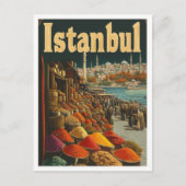Istanbul Turkije Vintage Travel Illustratie Briefkaart (Voorkant)