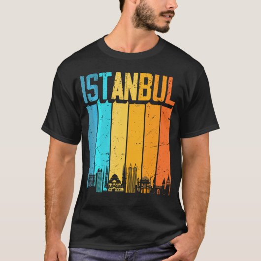 Istanbul Turkije Zonsondergang Skyline Istanbul T-shirt (Voorkant)