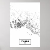 Istanbul, Turkije (zwart op wit) Poster (Voorkant)