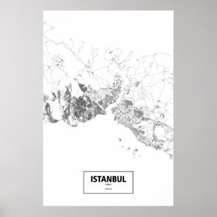 Istanbul, Turkije (zwart op wit) Poster