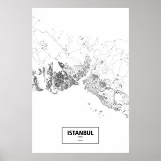 Istanbul, Turkije (zwart op wit) Poster