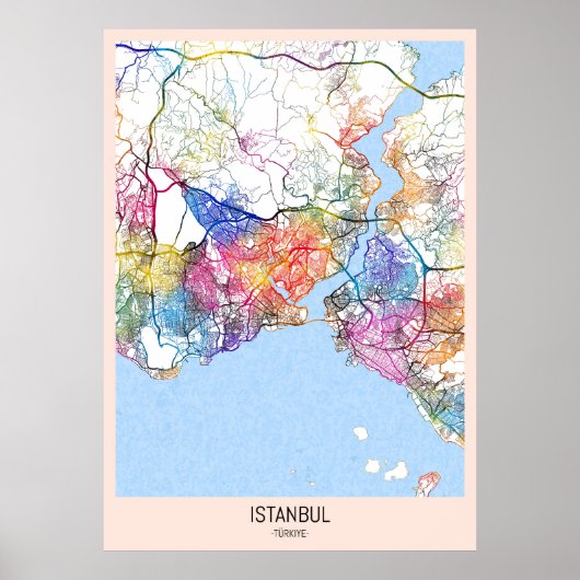 Istanbul Türkiye City Map Poster (Voorkant)