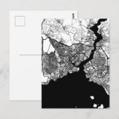 Istanbul Türkiye Map Briefkaart (Voorkant / Achterkant)