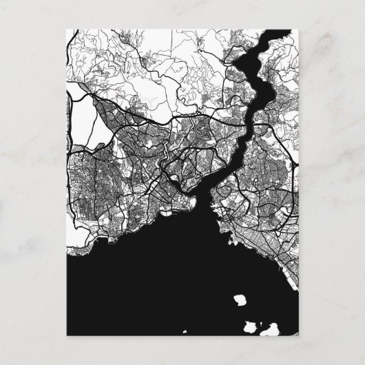 Istanbul Türkiye Map Briefkaart (Voorkant)
