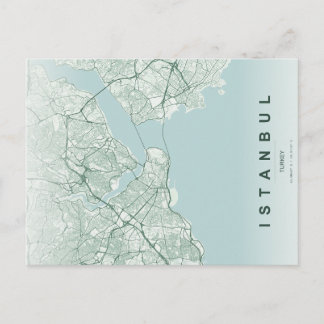 Istanbul Türkiye Map Minimal Briefkaart