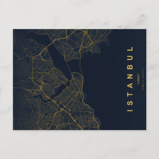 Istanbul Türkiye Map Minimal Briefkaart