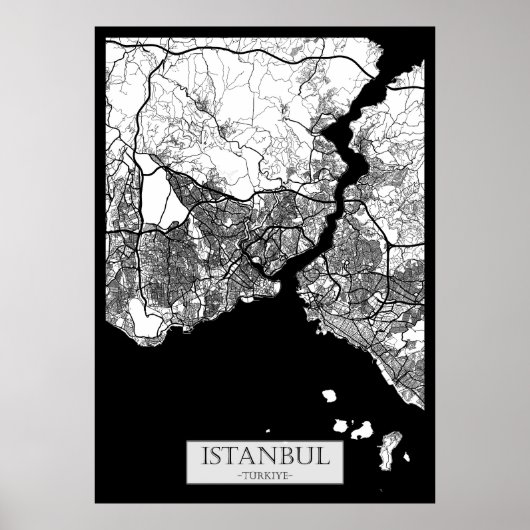 Istanbul Türkiye Map Poster (Voorkant)