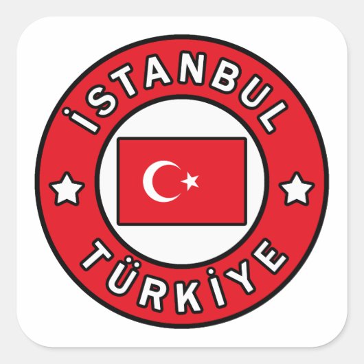 İstanbul Türkiye Vierkante Sticker (Voorkant)