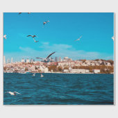 Istanbul uitzicht met zeemijlen op een zonnige dag cadeaupapier (Vlak)