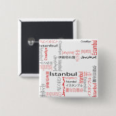 Istanbul Vierkante Button 5,1 Cm (Voorkant /achterkant)