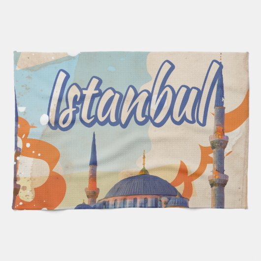 Istanbul Vintage Reisposter Theedoek (Horizontaal)