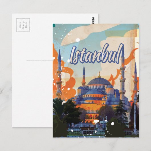 Istanbul Vintage Travel Poster Briefkaart (Voorkant / Achterkant)
