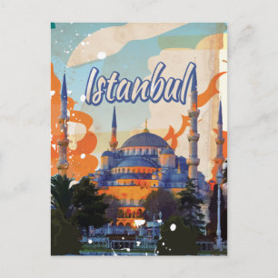 Istanbul Vintage Travel Poster Briefkaart