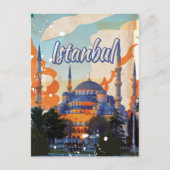 Istanbul Vintage Travel Poster Briefkaart (Voorkant)