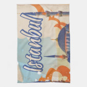 Istanbul Vintage Travel Poster Theedoek (Verticaal)