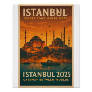 Istanbul, waar continenten elkaar ontmoeten perfect poster