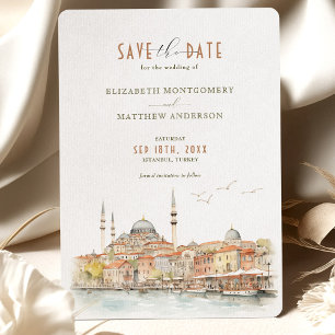 Istanbul Waterfront Elegance Save-the-Date Kaart