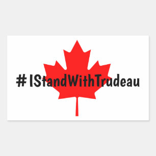#IStandWithTrudeau Hashtag Trudeau Liberals Canada Rechthoekige Sticker