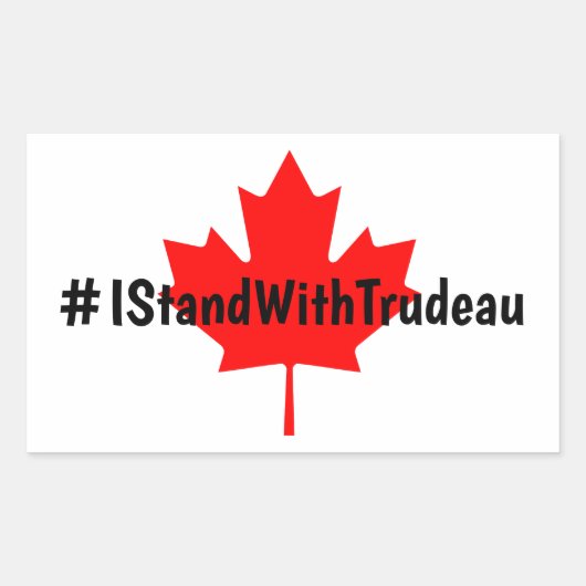 #IStandWithTrudeau Hashtag Trudeau Liberals Canada Rechthoekige Sticker (Voorkant)