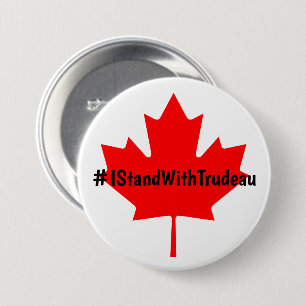 #IStandWithTrudeau Hashtag Trudeau Liberals Canada Ronde Button 7,6 Cm
