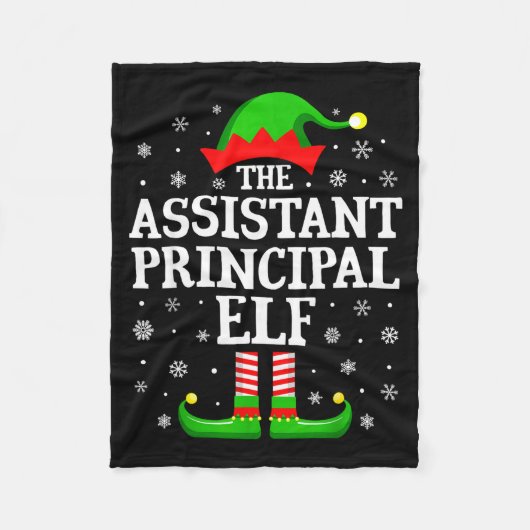 Istant Principal Elf Funny Christmas Family Matchi Fleece Deken (Voorkant)