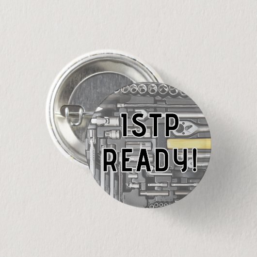 ISTP "Klaar!" Knoop Ronde Button 3,2 Cm (Voorkant /achterkant)