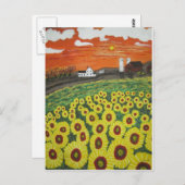 ISunflower Valley Boerderij Briefkaart (Voorkant / Achterkant)