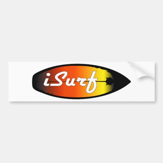 iSurf Surfboard Bumpersticker (Voorkant)
