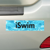 iswim poolachtergrond, iSwim (zwart) Bumpersticker (Op auto)