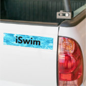 iswim poolachtergrond, iSwim (zwart) Bumpersticker (Op Truck)