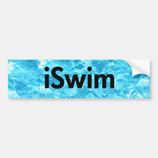 iswim poolachtergrond, iSwim (zwart) Bumpersticker (Voorkant)