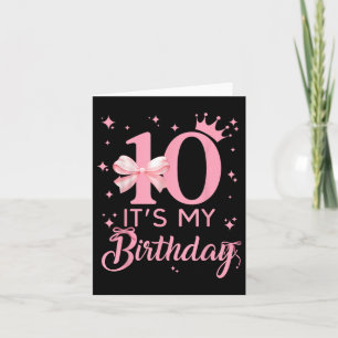 It's My 10th Birthday Aesthetic Pink Bow Coque Kaart
