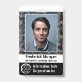 IT Aangepaste Computer Medewerker Photo Bar Code L Badge (Voorzijde)