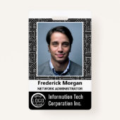 IT Aangepaste Computer Medewerker Photo Bar Code L Badge (Voorkant)