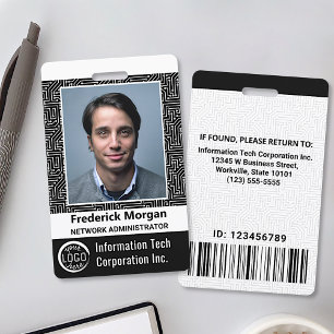 IT Aangepaste Computer Werknemer Foto Bar Code Log Badge