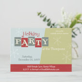 IT AANPASSEN - Atomic Retro Holiday Party Uitnodig Kaart (Staand voorkant)