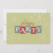 IT AANPASSEN - Atomic Retro Holiday Party Uitnodig Kaart (Achterkant)