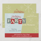 IT AANPASSEN - Atomic Retro Holiday Party Uitnodig Kaart (Voorkant / Achterkant)