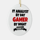 IT-analist bij Day Gamer by Night Keramisch Ornament (Rechts)