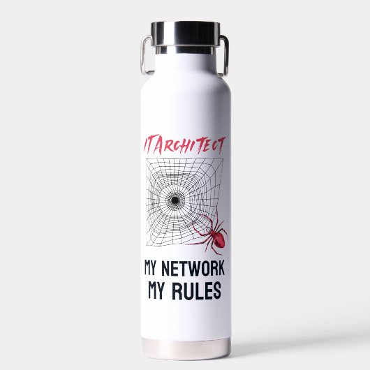 IT-architect: Mijn Netwerk, Mijn Regels Grappige I Waterfles (Voorkant)