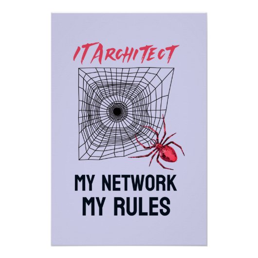 IT-architect: mijn netwerk, mijn regels, grappige  Perfect Poster (Voorkant)