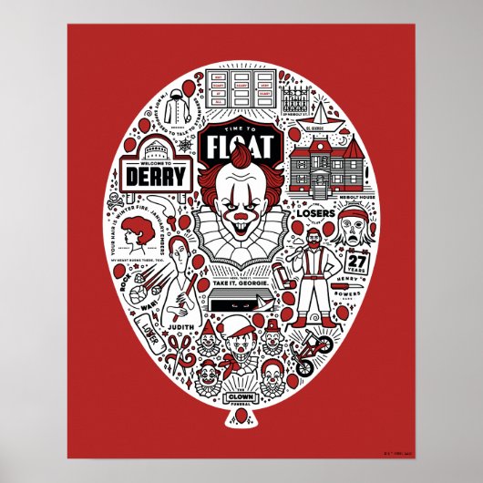 IT-ballon — Doodle Art Poster (Voorkant)