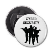 IT-beveiliging: het digitale defensieteam Button Flesopener (Voorkant)