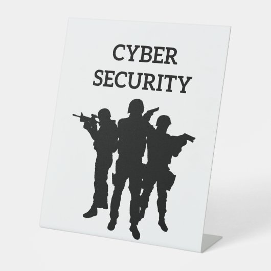 IT-beveiliging: het digitale defensieteam Reclamebord Met Voetstuk (Voorkant)