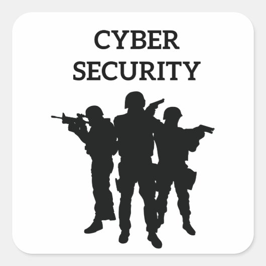 IT-beveiliging: het digitale defensieteam Vierkante Sticker (Voorkant)