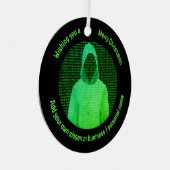 IT-beveiliging tijdens de kerstdagen - Blijf bevei Metalen Ornament (Voorkant Rechts)