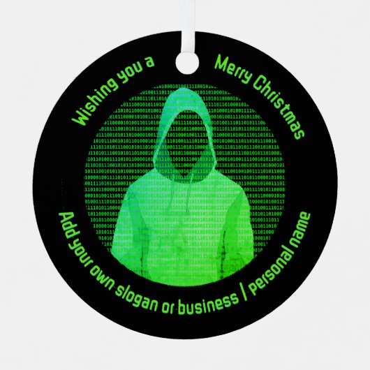 IT-beveiliging tijdens de kerstdagen - Blijf bevei Metalen Ornament (Voorkant)