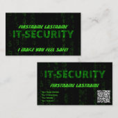 IT-beveiligings-cybercrimineel cyberbeveiligingssp Visitekaartje (Voorkant / Achterkant)