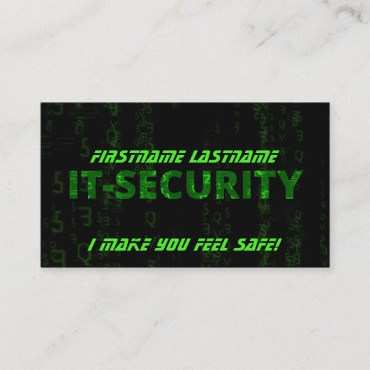 IT-beveiligings-cybercrimineel cyberbeveiligingssp Visitekaartje (Voorkant)