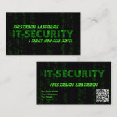 IT-beveiligings-cybercrimineel cyberbeveiligingssp Visitekaartje (Voorkant / Achterkant)